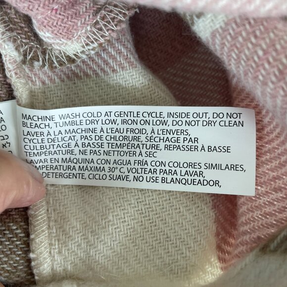 BLACK TAPE SHACKET JACKET PINK CREAM TAUPE PLAID BUTTON DOWN SIZE SMALL NWT - Picture 10 of 10